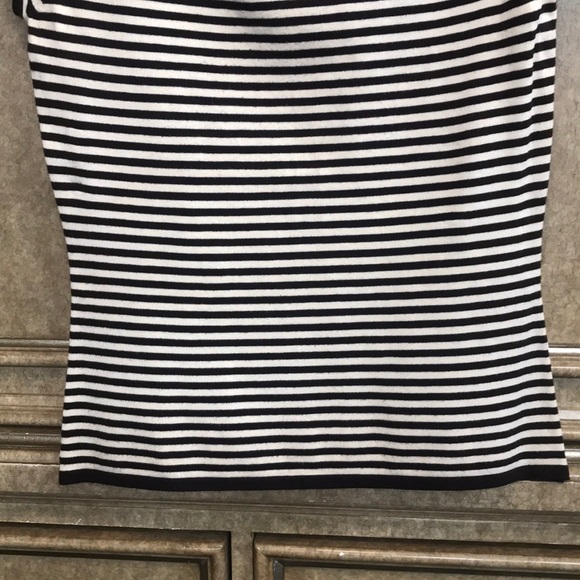 INC BROWN & CREAM STRIPED SLEEVELESS PETITE SHIRT - Picture 4 of 8